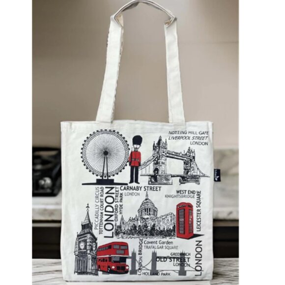 NWOT London Famous Streets Tote Bag - Picture 1 of 12